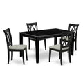 Southwestern Dining Set - 5 Piece Table & Chair Set - Black Finish - Kitchen Dinette