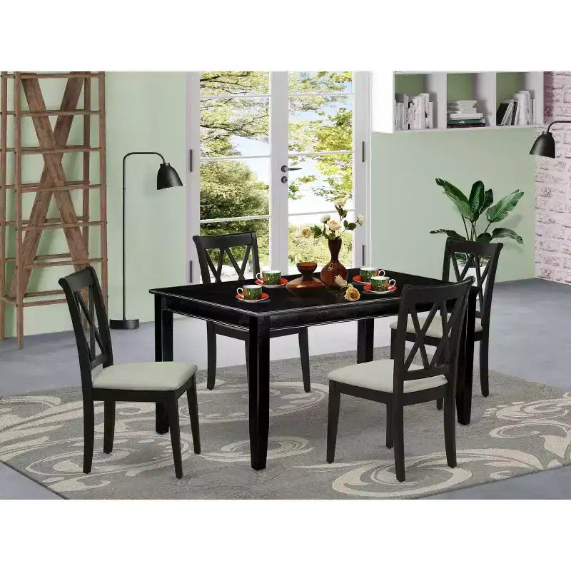 Southwestern Dining Set - 5 Piece Table & Chair Set - Black Finish - Kitchen Dinette