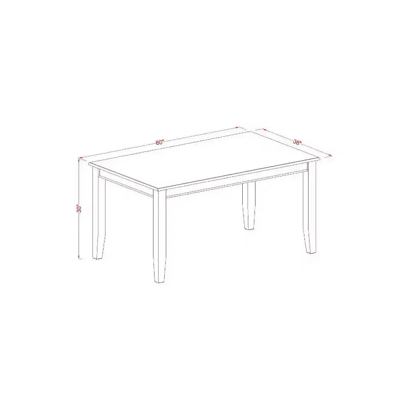 HomeStock 5-Piece Rectangle Black Finish Solid Wood Top Dining Table with 4-Chairs