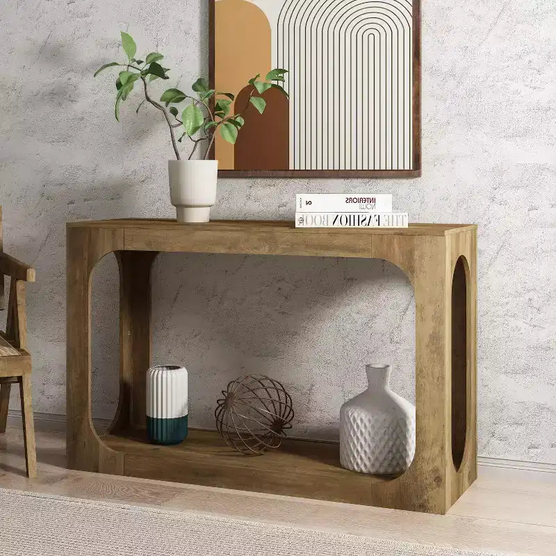 Galano Console Table with Two-Tier Open Shelf 47 W x 15.6 D x 30 H
