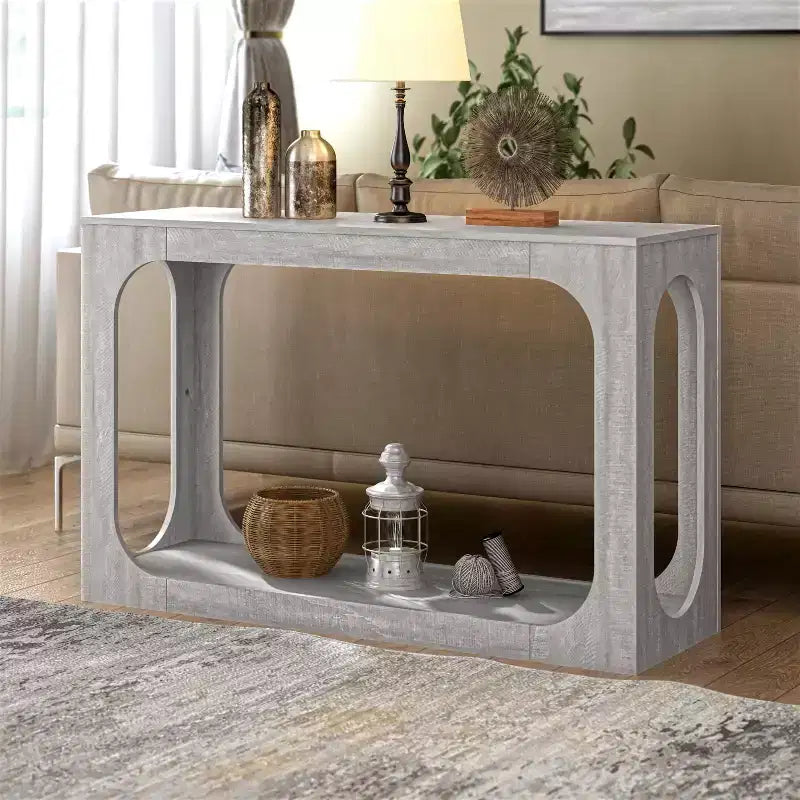 Galano Console Table with Two-Tier Open Shelf 47 W x 15.6 D x 30 H