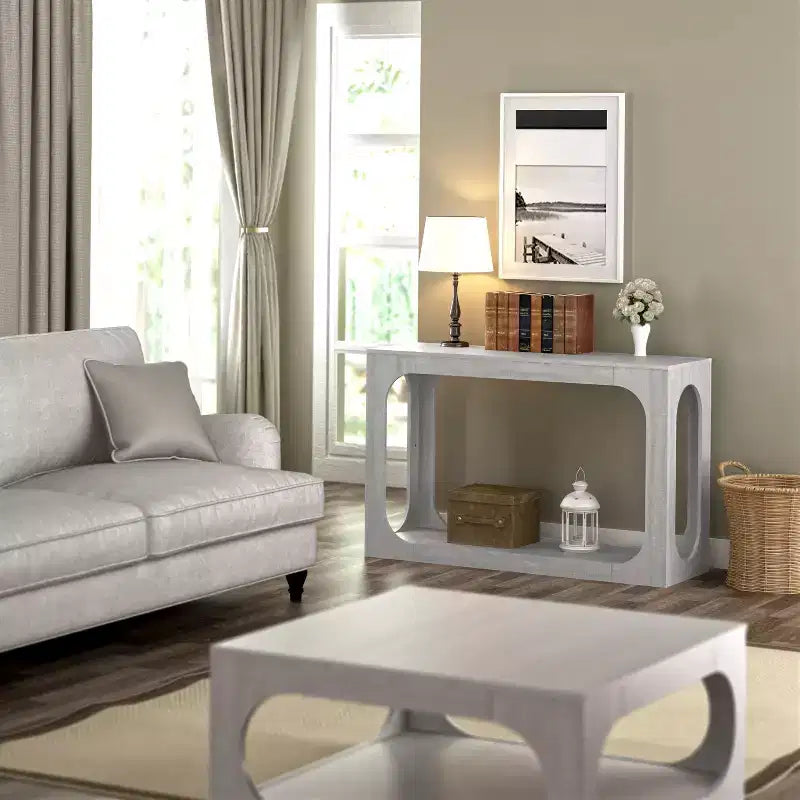 Galano Console Table with Two-Tier Open Shelf 47 W x 15.6 D x 30 H