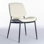 Set of 2 Mid-Century Modern Faux Leather Upholstered Dining Chairs with Curved Backrest, Armless Chairs for Dining Room or Kitchen-Panipeachy