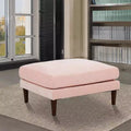 Royal Hampton 32 Inch Modular Ottoman, Box Cushion Seat, Wood Legs, Blush Pink