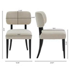 Mid-Century Modern Wooden Upholstered Dining Chairs Set of 2, Farmhouse Armless Side Chairs for Dining Roomor Kitchen-Panipeachy