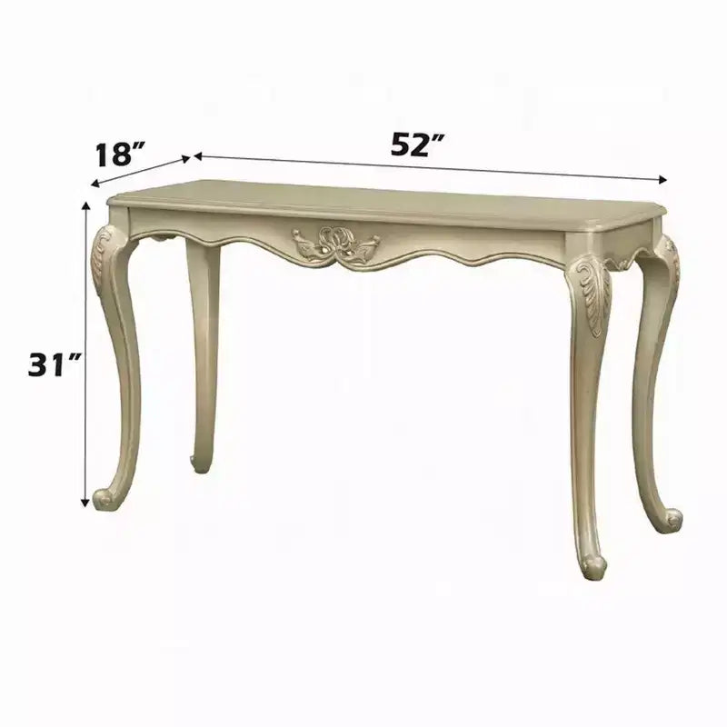 Royal Hampton Sofa Table, Ornate Classic European Champagne Gold Wood 52 Inch