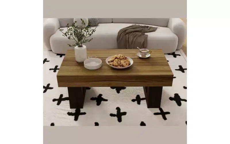 GDFStudio Fynn Farmhouse Wooden Rectangular Coffee Table