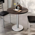 Flash Furniture Bennett Round Solid Wood Commercial Indoor Tabletop with 18 Round Dining Height Rust-Resistant Cast Iron Base