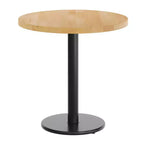 Flash Furniture Bennett Round Solid Wood Commercial Indoor Tabletop with 18 Round Dining Height Rust-Resistant Cast Iron Base