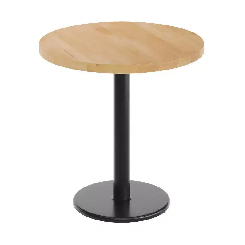 Flash Furniture Bennett Round Solid Wood Commercial Indoor Tabletop with 18 Round Dining Height Rust-Resistant Cast Iron Base