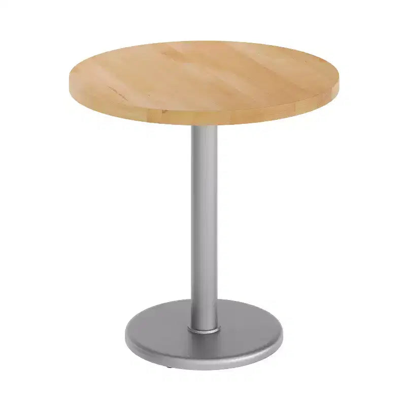 Flash Furniture Bennett Round Solid Wood Commercial Indoor Tabletop with 18 Round Dining Height Rust-Resistant Cast Iron Base