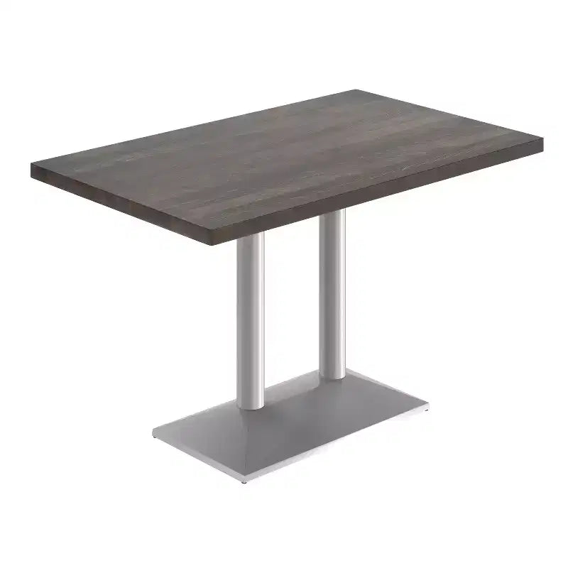 Flash Furniture Bennett Rectangular Solid Wood Indoor Tabletop with 27 x 15 Double Column Dining Height Table Base