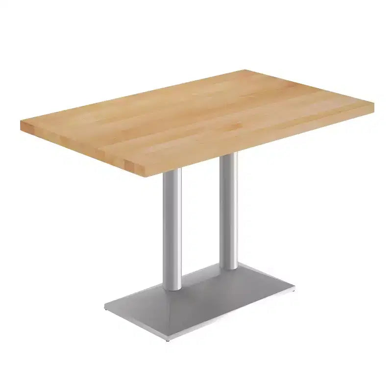 Flash Furniture Bennett Rectangular Solid Wood Indoor Tabletop with 27 x 15 Double Column Dining Height Table Base