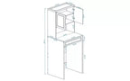 GDFStudio Ione 71.65''H Modern Over the Washing Machines Storage Cabinet with Adjustable Shelf, Fake Drawer and 1 Door