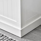 Okak 38IN Entryway Hall Tree with 5 Metal Hooks, Coat Tree with Shoe Storage and Top Door, Freestanding Coat Rack for Living Room, Entryway, Cream