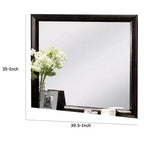 Royal Hampton Dresser Vanity Mirror, 40 Inch Modern Black Solid Wood Frame