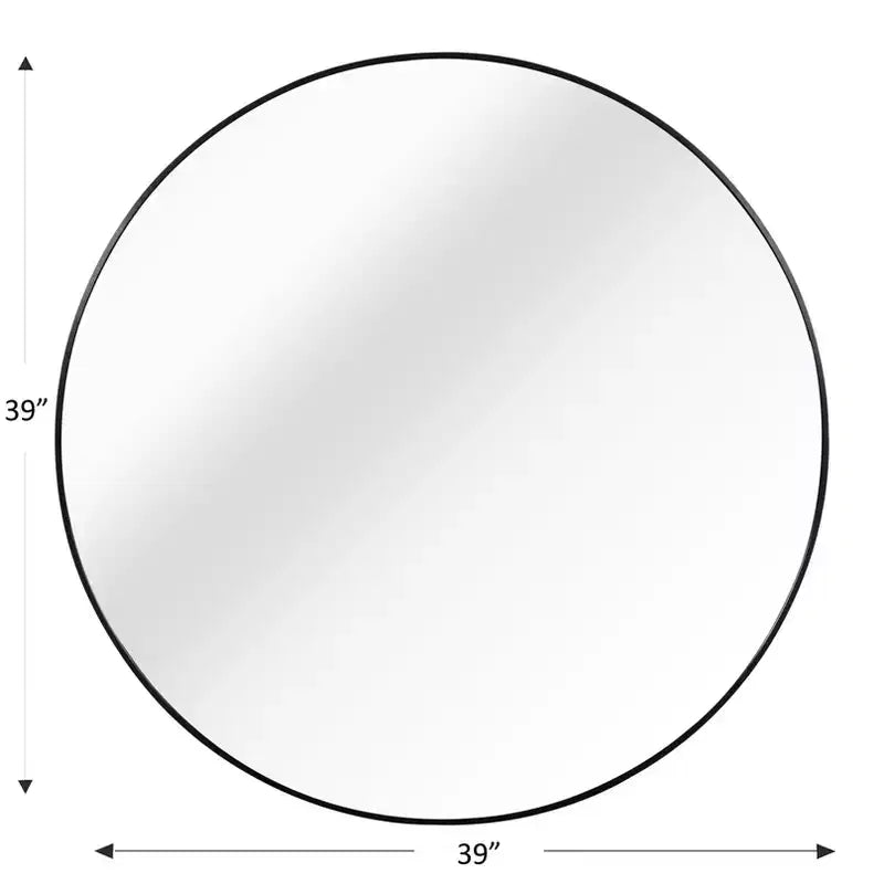 TUYOHW 39 Inch Wall Mount Bathroom Mirror,Modern Round Wall Mount Vanity Mirror with Metal Frame for Bathroom,Bedroom