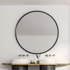 TUYOHW 39 Inch Wall Mount Bathroom Mirror,Modern Round Wall Mount Vanity Mirror with Metal Frame for Bathroom,Bedroom