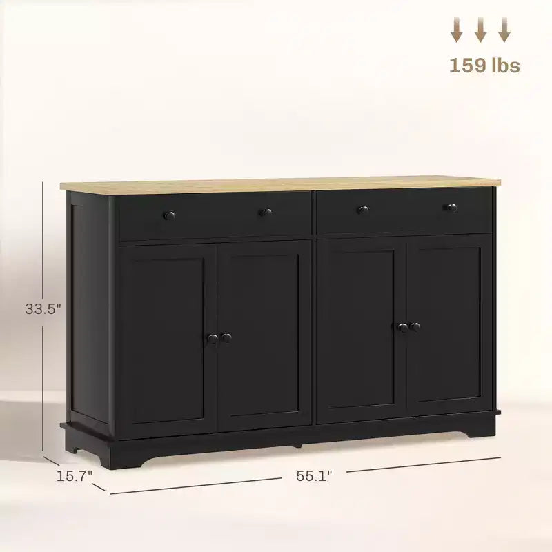 Modern Sideboard, Buffet Cabinet with Storage Drawers, Adjustable Shelves for Living Room, Dining Room, Entryway