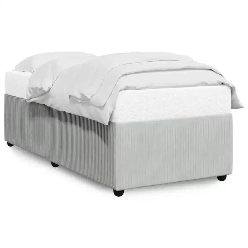 Bed Frame Sturdy Rectangular Modern Twin XL Bed Light Grey