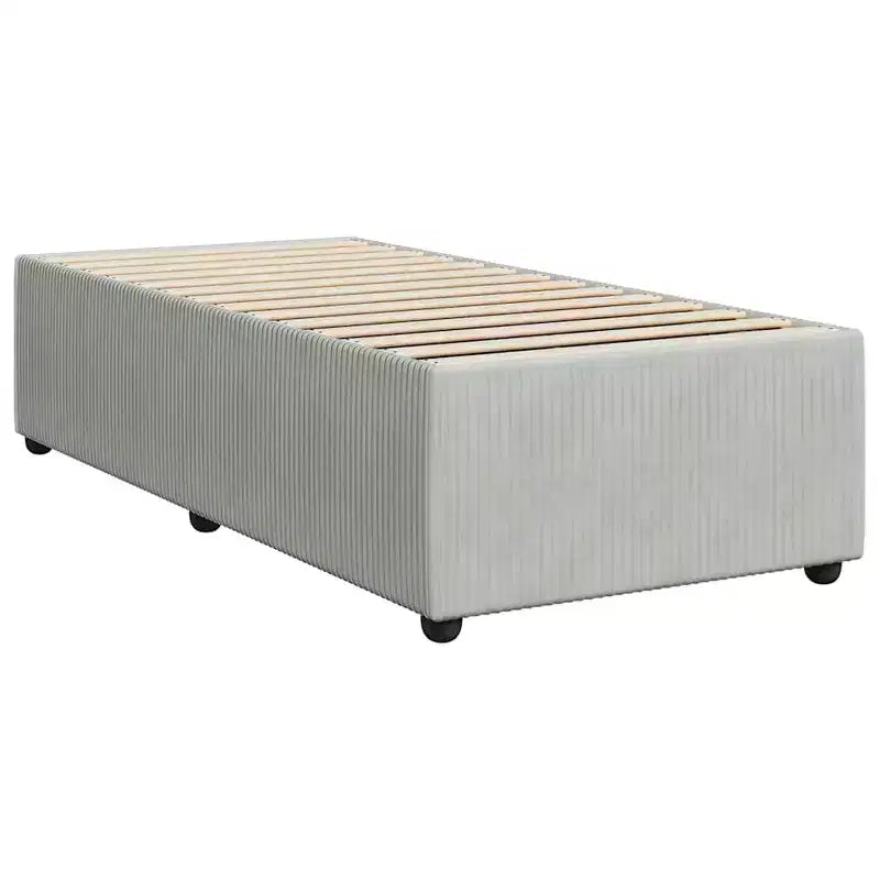 Bed Frame Sturdy Rectangular Modern Twin XL Bed Light Grey