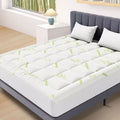 Okak Modern Thickened Mattress Protector with Bamboo Fiber Viscose Filling,Cloud-like Sleep Mattress Pad for 8-16 Inches Thick