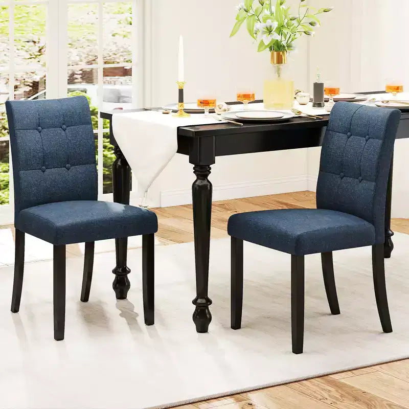 Costway 2PCS Tufted Dining Chairs Upholstered Kitchen Armless Side Chairs w/Padded Seat