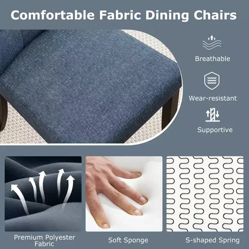 Costway 2PCS Tufted Dining Chairs Upholstered Kitchen Armless Side Chairs w/Padded Seat