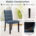 Costway 2PCS Tufted Dining Chairs Upholstered Kitchen Armless Side Chairs w/Padded Seat