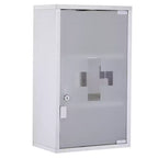 12 x 20 Lockable Medicine Cabinet, 3 Tier Stainless Steel Medical Wall Box with 2 Keys and Shelves for Bathroom