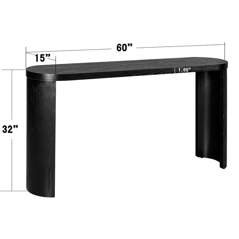 60 Modern Entryway Console Table, Thick Top Hallway Table with Reversible Curved Legs for Living Room or Foyer - Panipeachy
