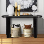 60 Modern Entryway Console Table, Thick Top Hallway Table with Reversible Curved Legs for Living Room or Foyer - Panipeachy
