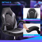 Silla ergonómica para juegos TUYOHW, silla de oficina con respaldo en forma de S con modo balancín y altura ajustable, espuma de alta resistencia