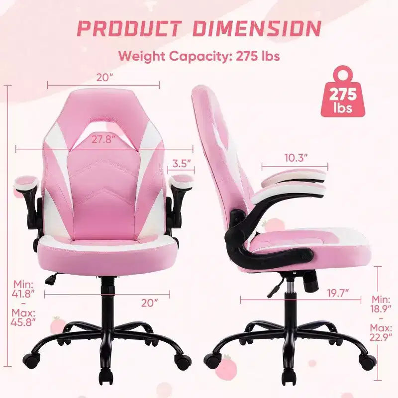 Silla ergonómica para juegos TUYOHW, silla de oficina con respaldo en forma de S con modo balancín y altura ajustable, espuma de alta resistencia