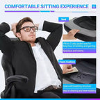 Silla ergonómica para juegos TUYOHW, silla de oficina con respaldo en forma de S con modo balancín y altura ajustable, espuma de alta resistencia