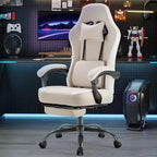 Silla giratoria de microfibra TUYOHW con ruedas, silla de oficina con reposacabezas extraíble y cojín lumbar, silla de juego para oficina
