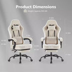 Silla giratoria de microfibra TUYOHW con ruedas, silla de oficina con reposacabezas extraíble y cojín lumbar, silla de juego para oficina