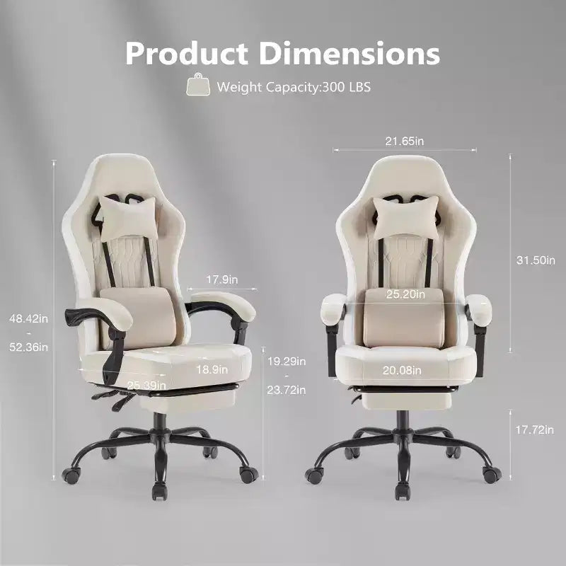 Silla giratoria de microfibra TUYOHW con ruedas, silla de oficina con reposacabezas extraíble y cojín lumbar, silla de juego para oficina