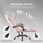 Silla giratoria de microfibra TUYOHW con ruedas, silla de oficina con reposacabezas extraíble y cojín lumbar, silla de juego para oficina