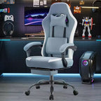 Silla giratoria de microfibra TUYOHW con ruedas, silla de oficina con reposacabezas extraíble y cojín lumbar, silla de juego para oficina