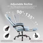 Silla giratoria de microfibra TUYOHW con ruedas, silla de oficina con reposacabezas extraíble y cojín lumbar, silla de juego para oficina