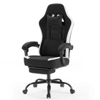 Silla giratoria de microfibra TUYOHW con ruedas, silla de oficina con reposacabezas extraíble y cojín lumbar, silla de juego para oficina