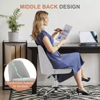 TUYOHW Silla giratoria entrecruzada con ruedas, silla de oficina con altura ajustable y soporte lumbar, silla de juego sin brazos para oficina