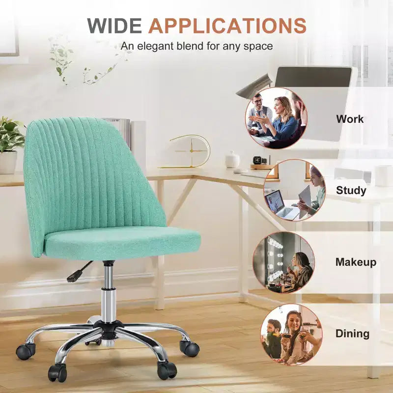 TUYOHW Silla giratoria entrecruzada con ruedas, silla de oficina con altura ajustable y soporte lumbar, silla de juego sin brazos para oficina