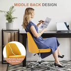 TUYOHW Silla giratoria entrecruzada con ruedas, silla de oficina con altura ajustable y soporte lumbar, silla de juego sin brazos para oficina