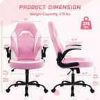 TUYOHW Silla giratoria de piel sintética con ruedas y respaldo entrecruzado en S, silla de oficina con soporte lumbar, silla de juego para oficina