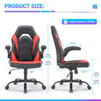 TUYOHW Silla giratoria de piel sintética con ruedas y respaldo entrecruzado en S, silla de oficina con soporte lumbar, silla de juego para oficina