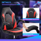 TUYOHW Silla giratoria de piel sintética con ruedas y respaldo entrecruzado en S, silla de oficina con soporte lumbar, silla de juego para oficina