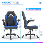 TUYOHW Silla giratoria de piel sintética con ruedas y respaldo entrecruzado en S, silla de oficina con soporte lumbar, silla de juego para oficina