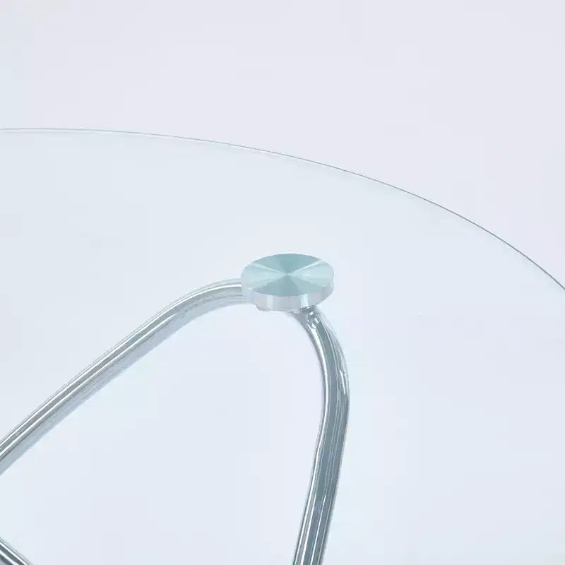 Sofa End Table with Metal Leg and Tempered Glass, Modern Space Saving Kitchen Table for Living Room Office Balcony